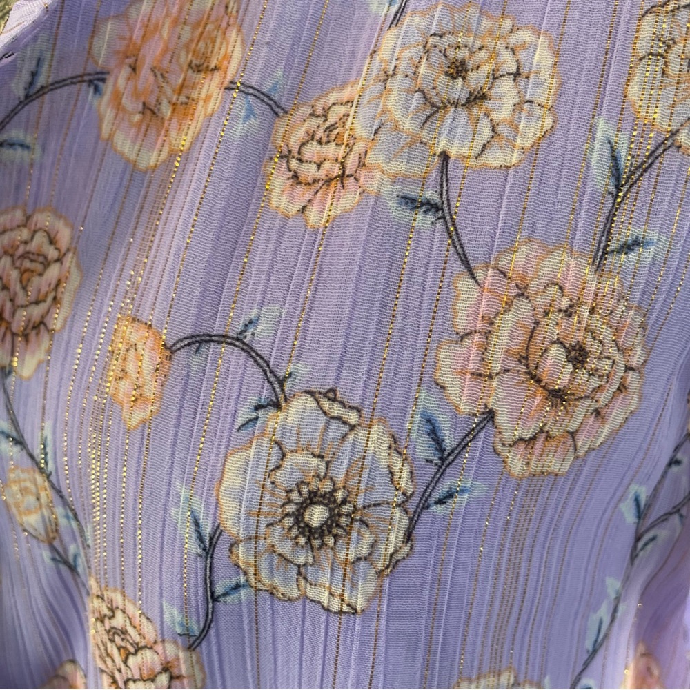 XS M L OX 2X LC Lauren Conrad midi floral green pink purple - Picture 10 of 10
